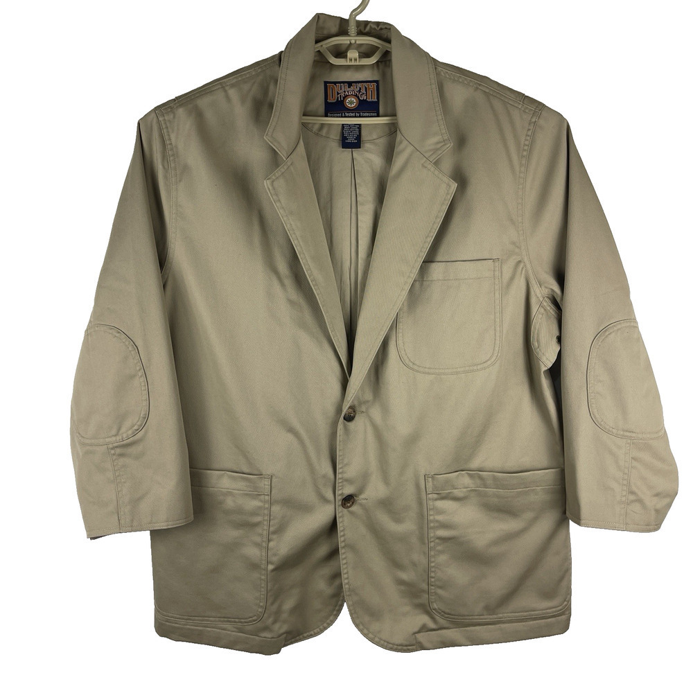 Duluth Trading Fire Hose Presentation Jacket Men’s XL Khaki Canvas Chore Coat